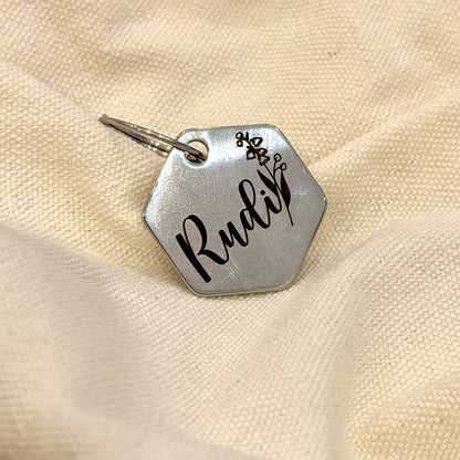Personalisierte Hundemarke - Geburtsblume